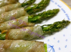 Hình của món Thịt cuộn măng tây nướng bằng nồi chiên không dầu.