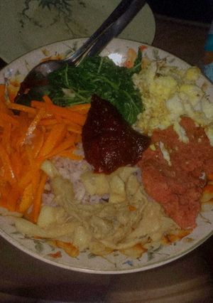 Foto resep BIBIMBAP 비빔밤 sederhana simple 8 bahan