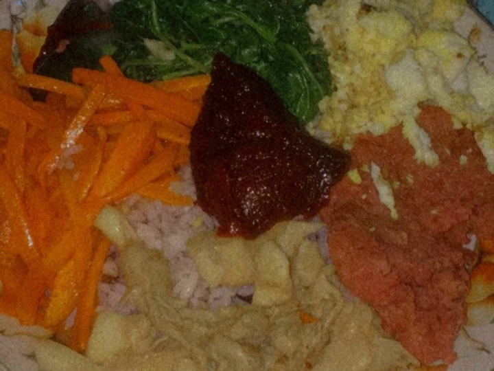 Easy Ways Prepare Recipes BIBIMBAP 비빔밤 sederhana simple 8 bahan the So Delicious Appealing.