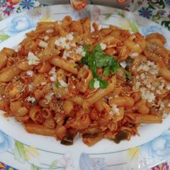 Pasta with arrabiata sauce A picture of Pasta with arrabiata sauce.