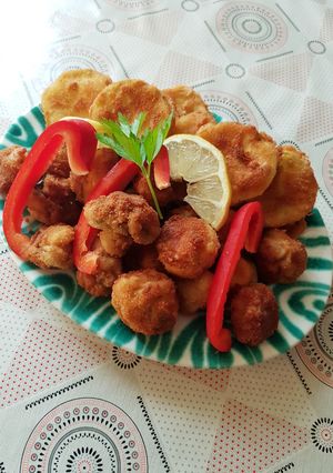 O poză a rețetei Champignon și dovlecei pane.