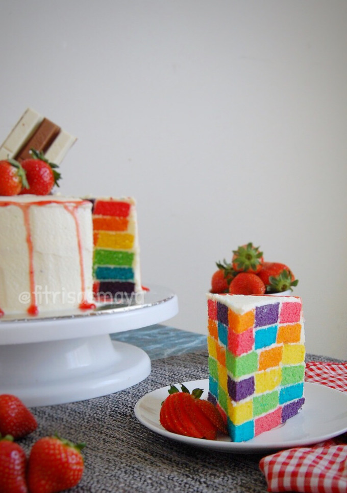 Foto resep Rainbow Checkerboard   Cake