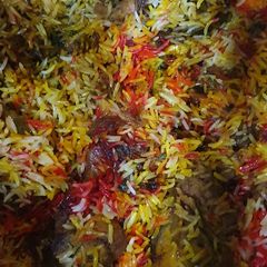 A picture of Chicken biryani rice #eid Mubarak.