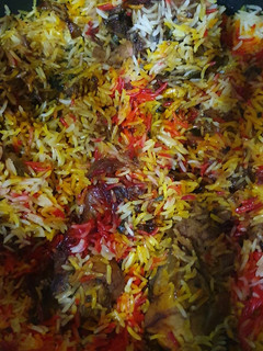 A picture of Chicken biryani rice #eid Mubarak.
