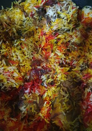 A picture of Chicken biryani rice #eid Mubarak.