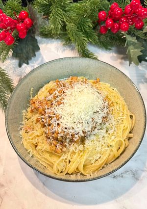 Una foto de Tallarines con lentejas - Adviento Navidad Cookpad