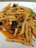 Trofie Fresche con Salsiccia e Melanzane