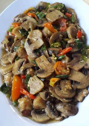 Foto resep Tumis jamur kancing pedas