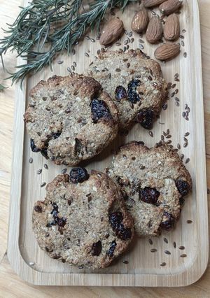 Une photo de 🍪Cookies aux cranberries lin sarrasin