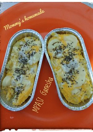 Foto resep Chicken egg-potato with cheese and tofu shrimp (MPASI bayi 15m)