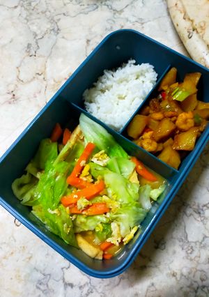 Foto resep 016. #bekalkerja : Kentang Udang Kecap
