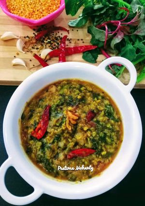 A picture of Amaranth Moong Dal Curry.
