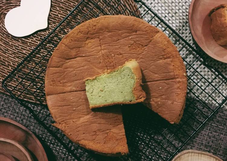 Cara Gampang Membuat Banana pandan suji Chiffon Cake (Cooked Dough) Anti Gagal