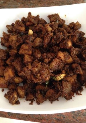 A picture of Kerala style Pork Fry.