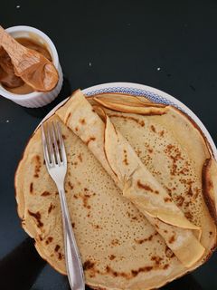 Una foto de Panqueques con harina de mandioca