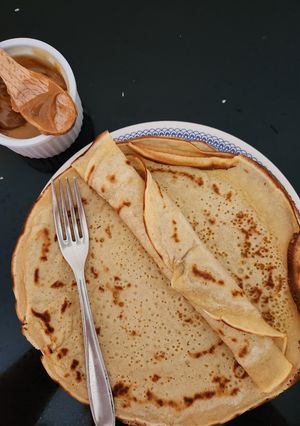 Una foto de Panqueques con harina de mandioca