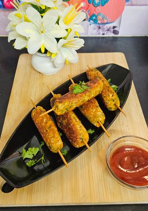 A picture of Veg seekh kabab.