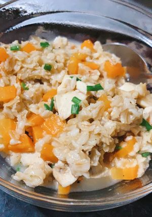 Hình của món Bữa tối: Cháo yến mạch ức gà cà rốt (healthy-diet-eatclean).