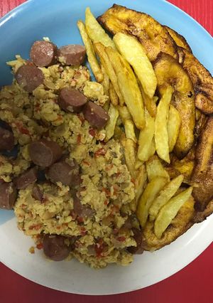 A picture of Sausage omelette.