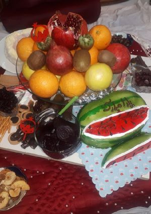عکسی از دستور دیزاین شب یلدا کرسی