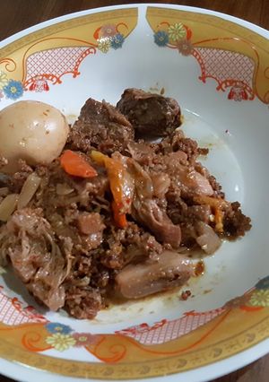 Foto resep Gudeg daging telur plus blondo