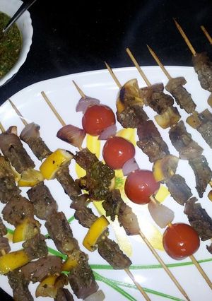 A picture of Mojo Beef Kebabs.