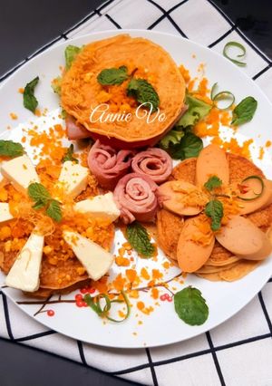 Hình của món Bánh rán phomai thịt nguội.