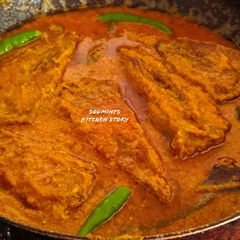 A picture of Chitol Fish Kaliya (Indian Knife fish Curry).