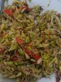 Bunga pepaya tumis teri bunga kencong
