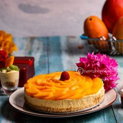 A picture of Mango Cheesecake.