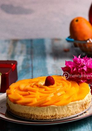 A picture of Mango Cheesecake.