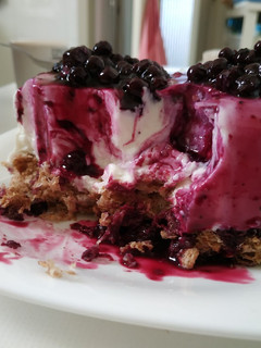 Foto principal de Tarta de queso y arándanos fit