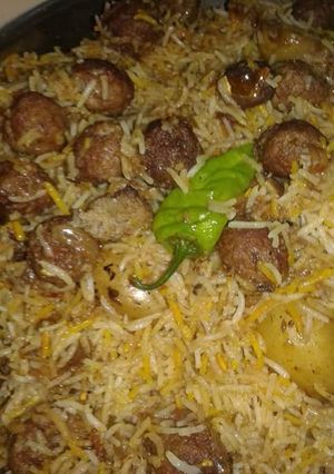 A picture of Moti pulao biryani.