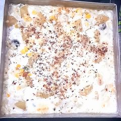A picture of Pineapple cheese pasta (Baked dish).
