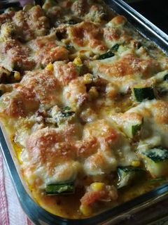 Una foto de Guiso de zapallito gratinado Claudia