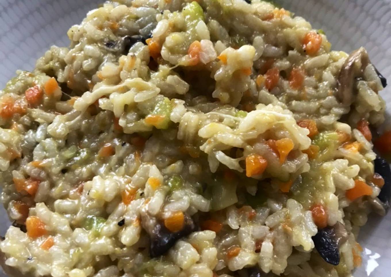 Risotto de calabacín y champiñones