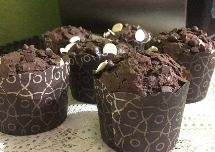 Muffin Coklat Super Nyoklat | Kilat | No Mixer