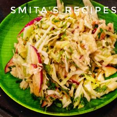 A picture of Cabbage,apple, sesame yoghurt slaw.