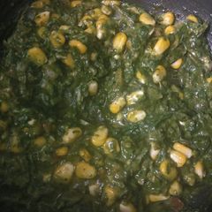 A picture of Palak corn sabzi.