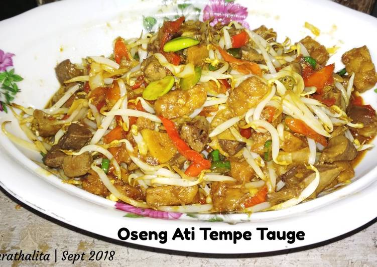 Resep 129. Oseng Ati Tempe Taoge Pete, Lezat