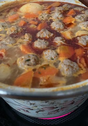 Húsgombóc leves recept fotója