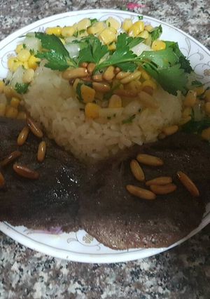 صورة لوصفة ارز ولحم ستيك