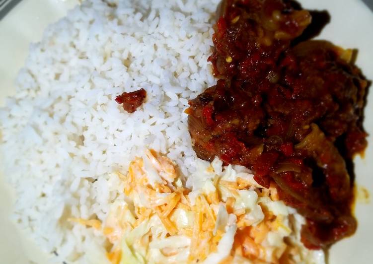 Recipe of Super Quick Rice stew and coleslaw