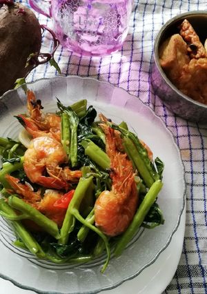 Foto resep Udang cah kangkung