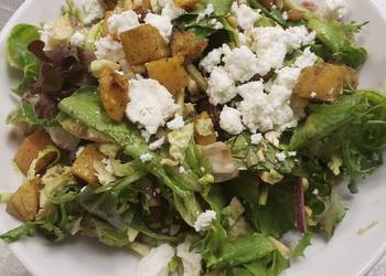 How To Making Recipe Roasted butternut squash  brussel sprout salad Savory Delicious