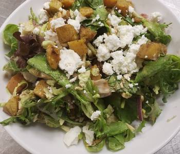 Fresh, Make Recipe Roasted butternut squash  brussel sprout salad Home Style