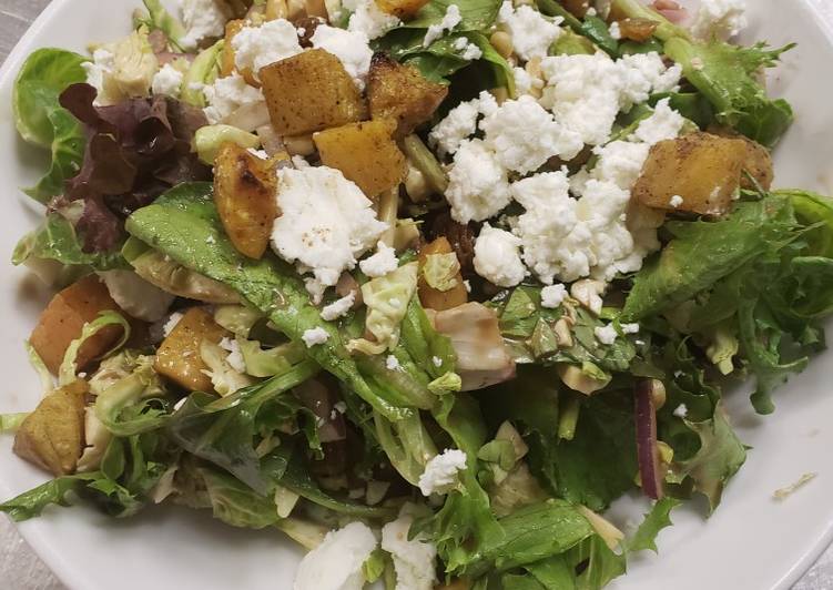 Recipe of Award-winning Roasted butternut squash &amp; brussel sprout salad