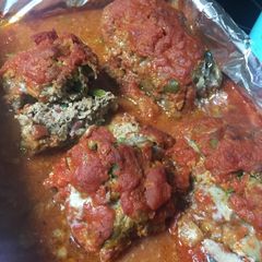 A picture of Italian style meatloaf no catchup needed !!!.