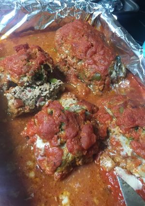 A picture of Italian style meatloaf no catchup needed !!!.