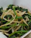 Rau cải bó xôi và giá đỗ trộn kiểu Nhật